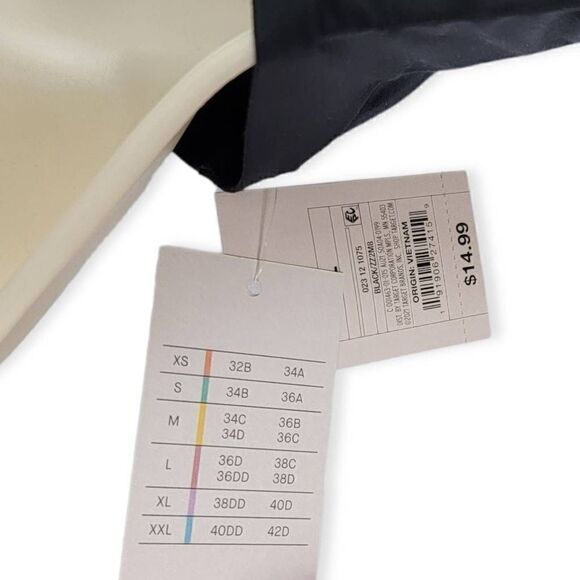 Auden Black Unlined Triangle Bralette Large NWT - Picture 3 of 3